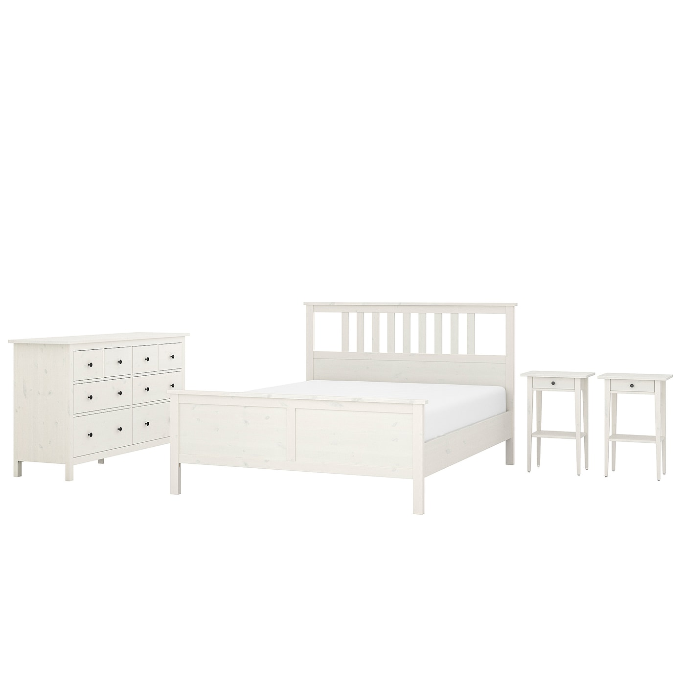 Комбинация мебели для спальни - IKEA HEMNES, 200x160см, белый, ХЕМНЭС ИКЕА