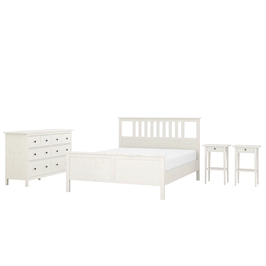 Комбинация мебели для спальни - IKEA HEMNES, 200x160см, белый, ХЕМНЭС ИКЕА (изображение №1)