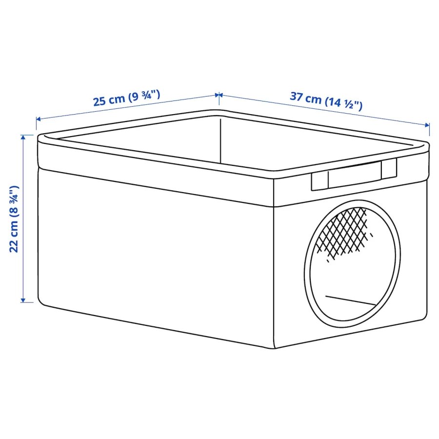 Коробка - LEN IKEA/ ЛЕН ИКЕА, 37х25х22 см, серый (изображение №8)