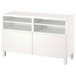 Тумба под ТВ с дверцами - IKEA BESTÅ/BESTA/БЕСТО ИКЕА, 42х74х120 см, белый
