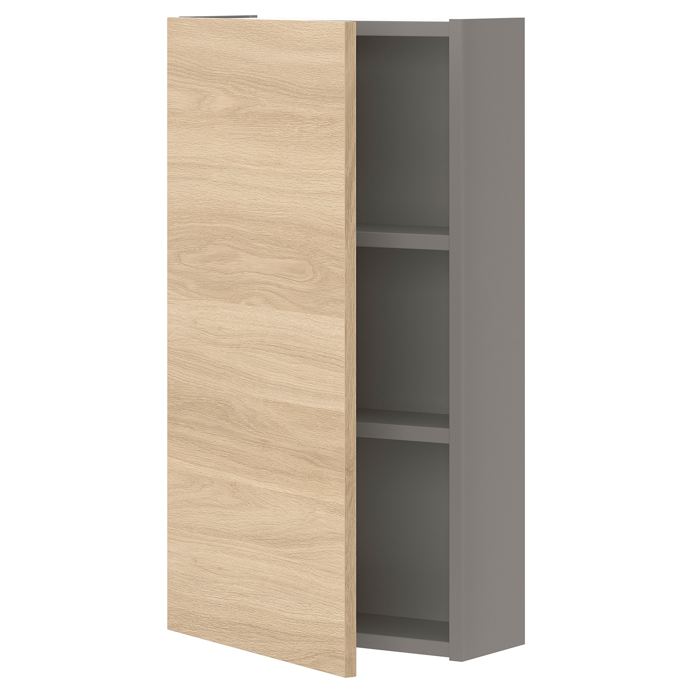 Настенный шкаф для ванной комнаты - ENHET IKEA/ ЭНХЕТ ИКЕА, 40x15x75 см, серый/бежевый