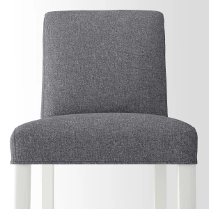 Барный стул со спинкой - BERGMUND IKEA/БЕРГМУРД ИКЕА, 110х45х49 см, серый