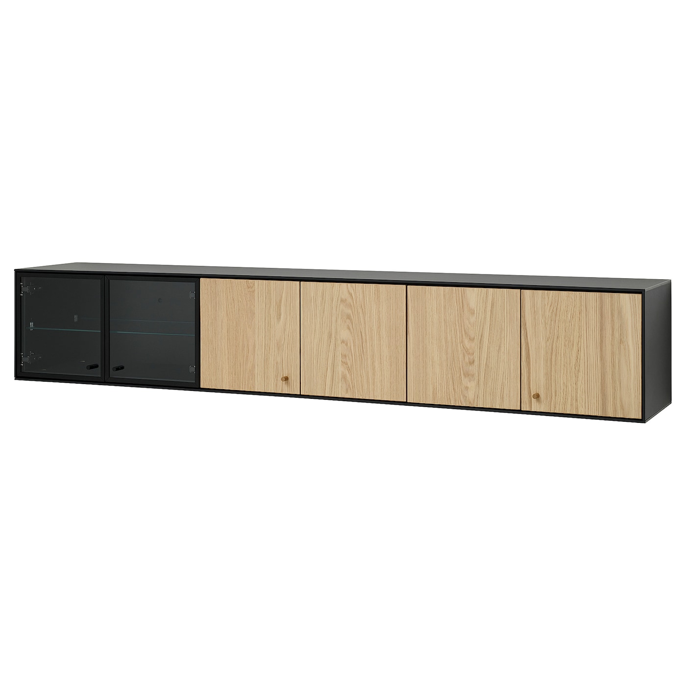 Полка настенная - IKEA BOASTAD/БОАСТАД ИКЕА, 181х32х32 см, черный/бежевый