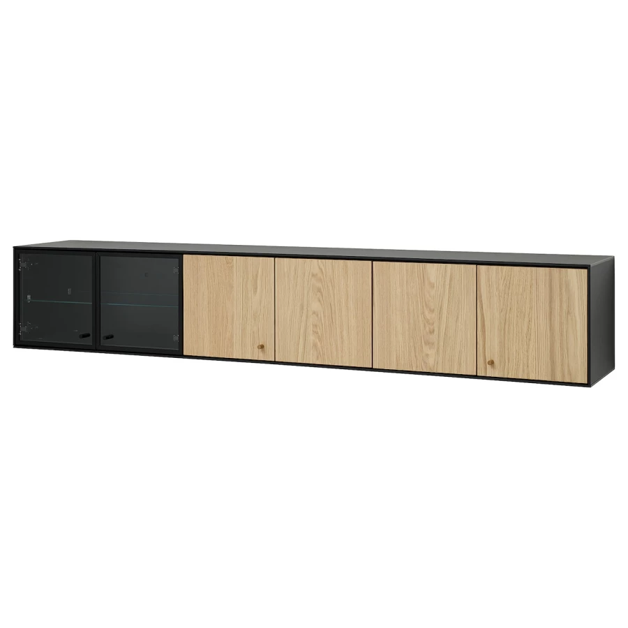 Полка настенная - IKEA BOASTAD/БОАСТАД ИКЕА, 181х32х32 см, черный/бежевый (изображение №1)
