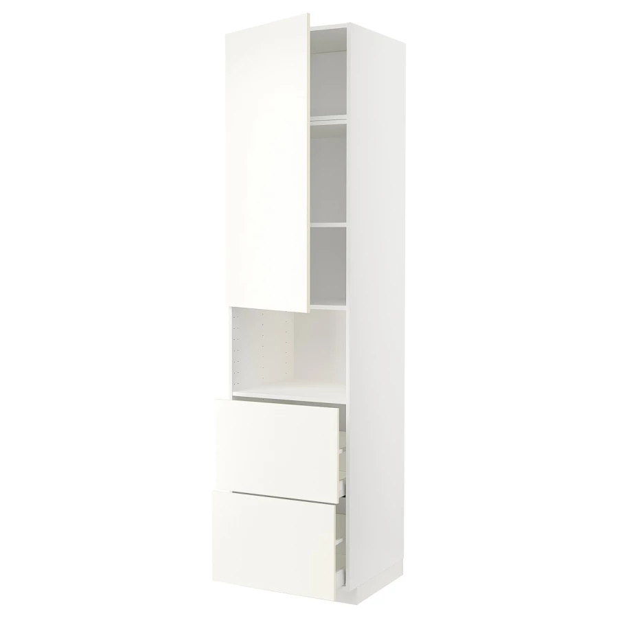 Высокий шкаф с ящиками - IKEA METOD/MAXIMERA/МЕТОД/МАКСИМЕРА ИКЕА, 240х60х60 см, белый (изображение №1)