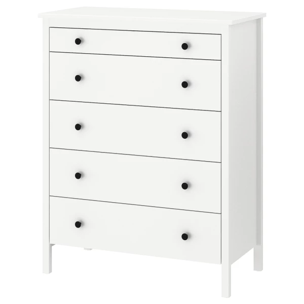 Комод с 5 ящиками - IKEA KOPPANG/КОППАНГ ИКЕА, 44х90х114 см, белый