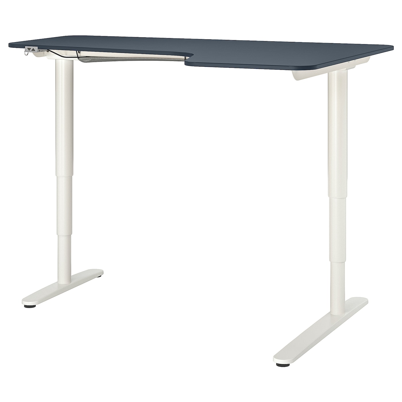 Письменный стол (правый угол) - IKEA BEKANT, 160х110х65-125 см, белый/синий, БЕКАНТ ИКЕА