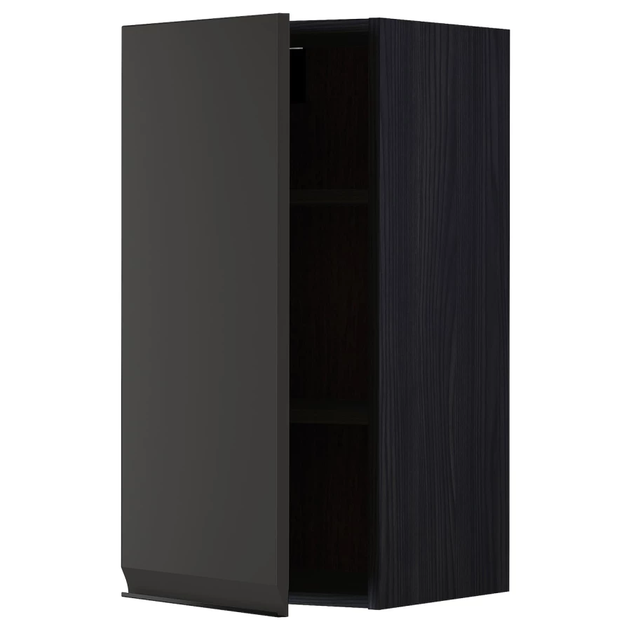 Навесной шкаф с полкой - METOD IKEA/ МЕТОД ИКЕА, 80х40 см, черный (изображение №1)