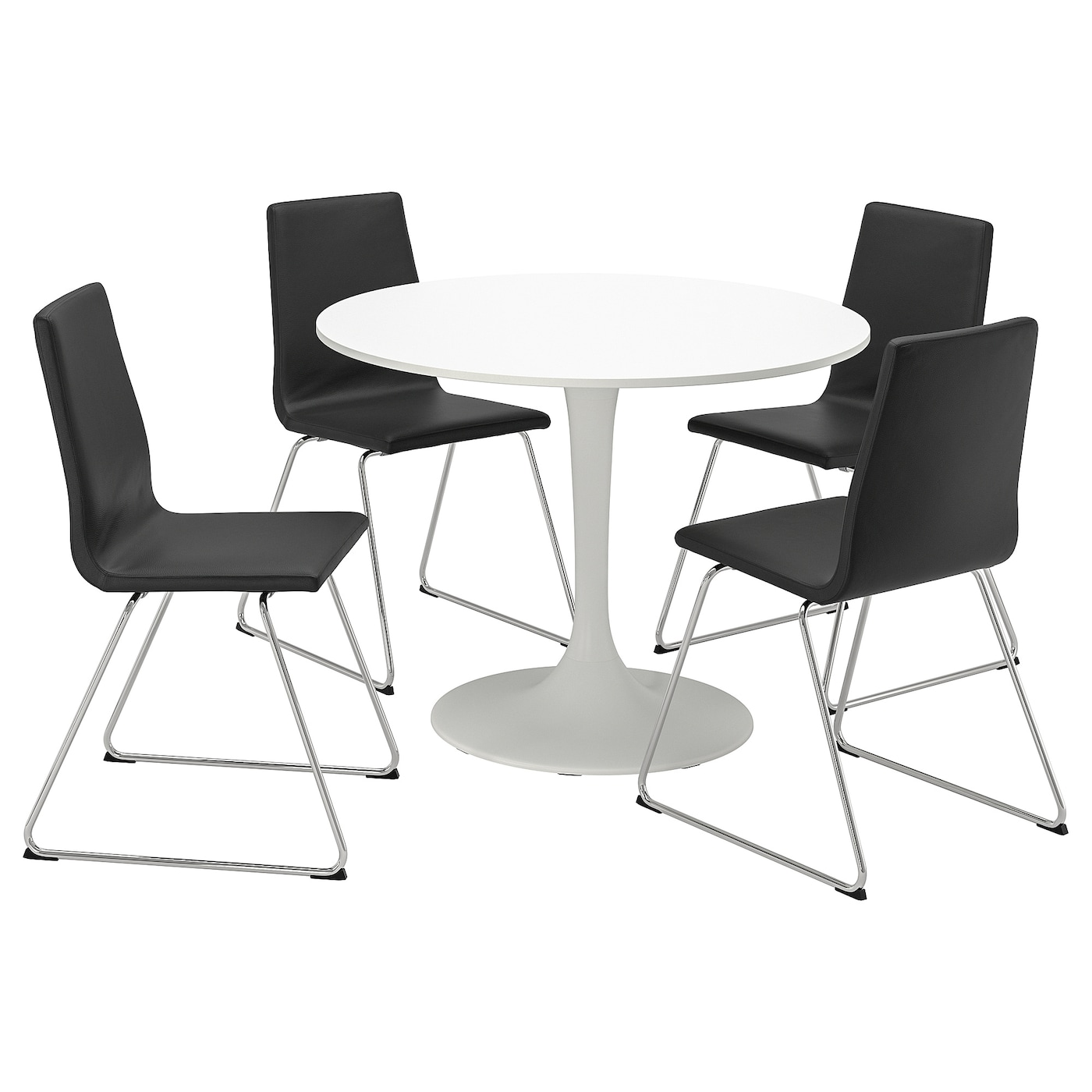 Стол и 4 стула - DOCKSTA / LILLÅNÄS IKEA/ ДОКСТА/ЛИЛЛОНЭС ИКЕА, 103 см, серый/белый