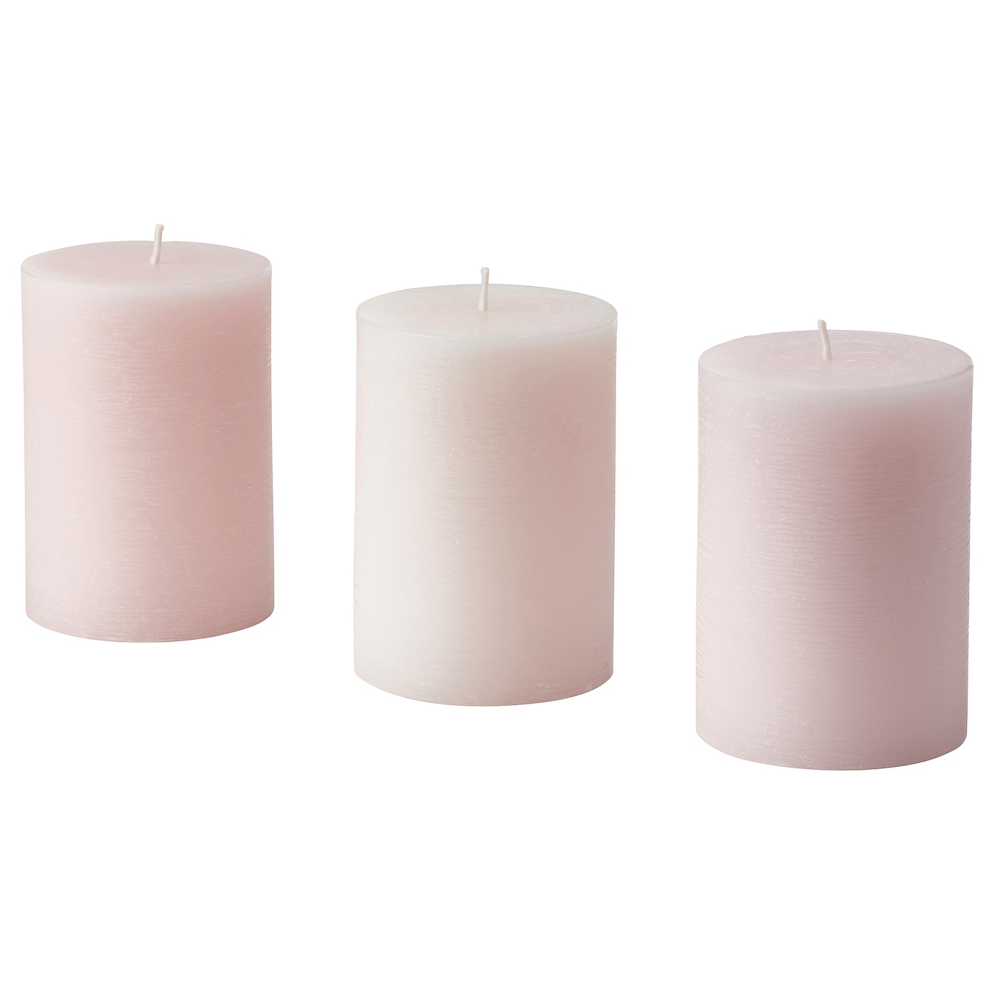 Ароматическя блочная свеча - IKEA LUGNARE/ЛУГНАРЕ ИКЕА, 10х7 см, розовый, 3 шт