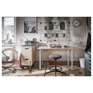 Второе фото. Столешница - IKEA LINNMON/ЛИННМОН ИКЕА, 100х60х3,4 см, бежевый