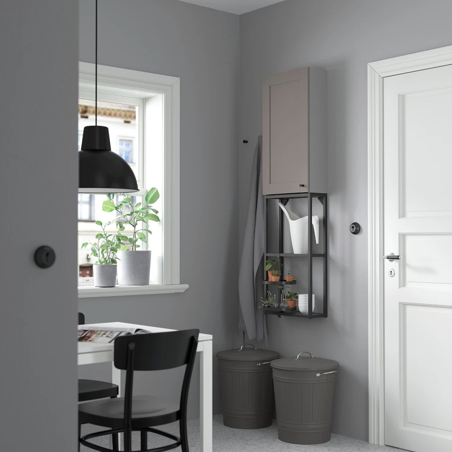 Комбинация для ванной - IKEA ENHET, 40х17х150 см, серый/антрацит, ЭНХЕТ ИКЕА (изображение №2)