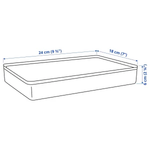 Второе фото. Коробка с отделениями - HARVMATTA IKEA/ ХАРВМАТТА ИКЕА, 24х18х6 см, серый