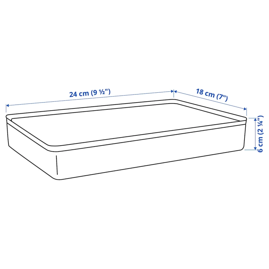 Коробка с отделениями - HARVMATTA IKEA/ ХАРВМАТТА ИКЕА, 24х18х6 см,  серый (изображение №7)