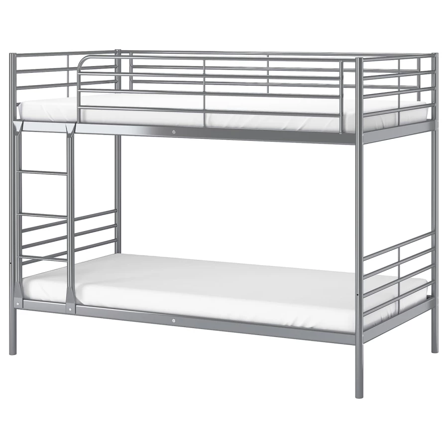 Кровать двухъярусная - IKEA SVÄRTA/SVARTA/СВЭРТА ИКЕА, 90x200см, серый (изображение №1)