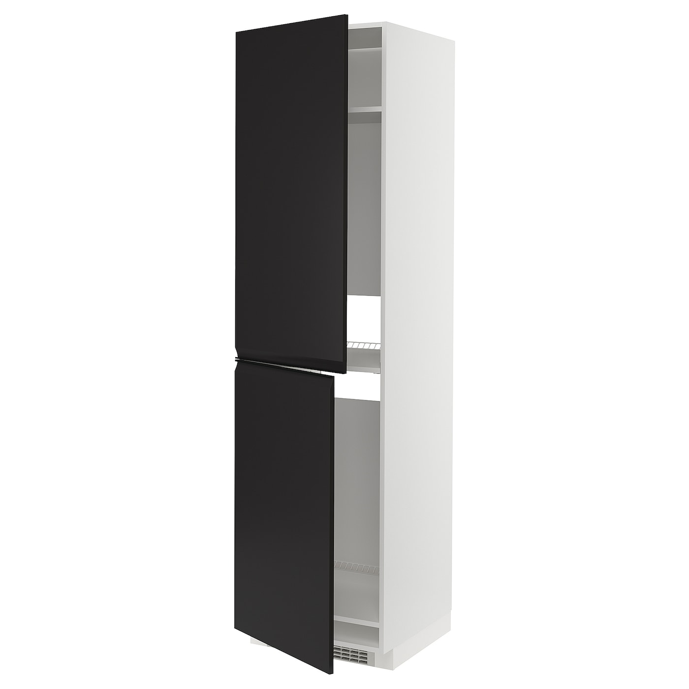 Высокий шкаф - IKEA METOD/МЕТОД ИКЕА, 220х60х60 см, белый/черный