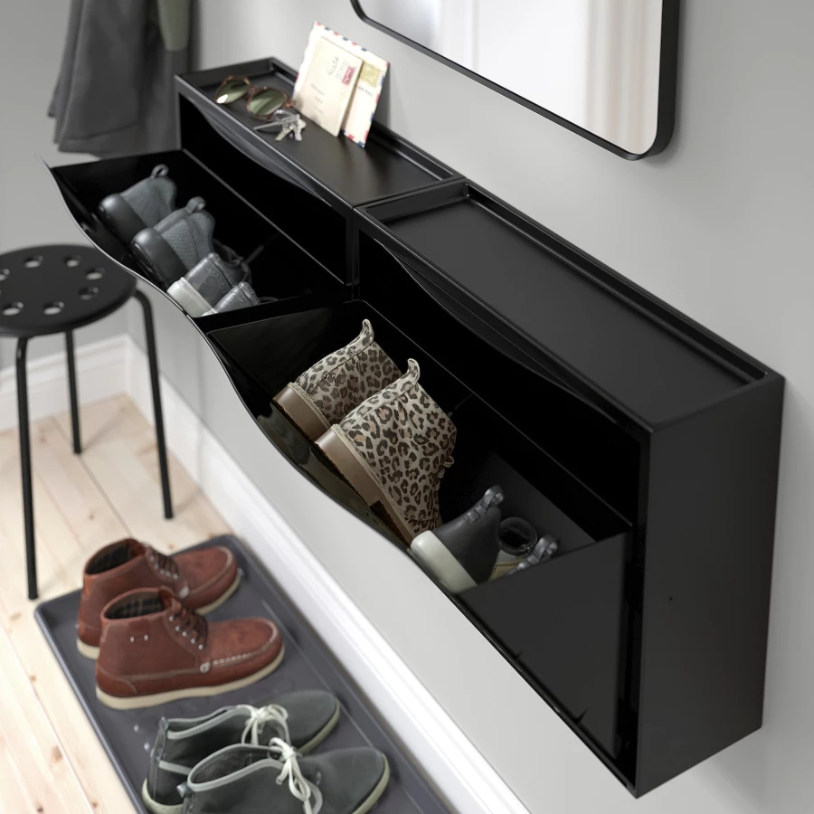 Обувница -  IKEA TRONES/ТРОНЭС ИКЕА, 39х18 см, черный (изображение №6)