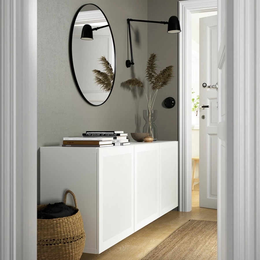 Навесной шкаф - IKEA BESTÅ/BESTA, 180x42x64 см, белый, БЕСТО ИКЕА (изображение №3)