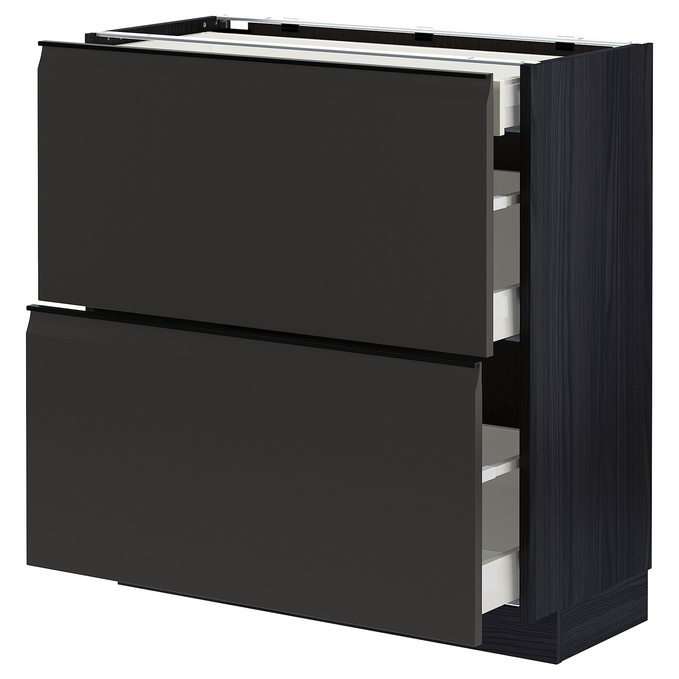 Напольный кухонный шкаф  - IKEA METOD, 88x39x80см, черный, МЕТОД ИКЕА