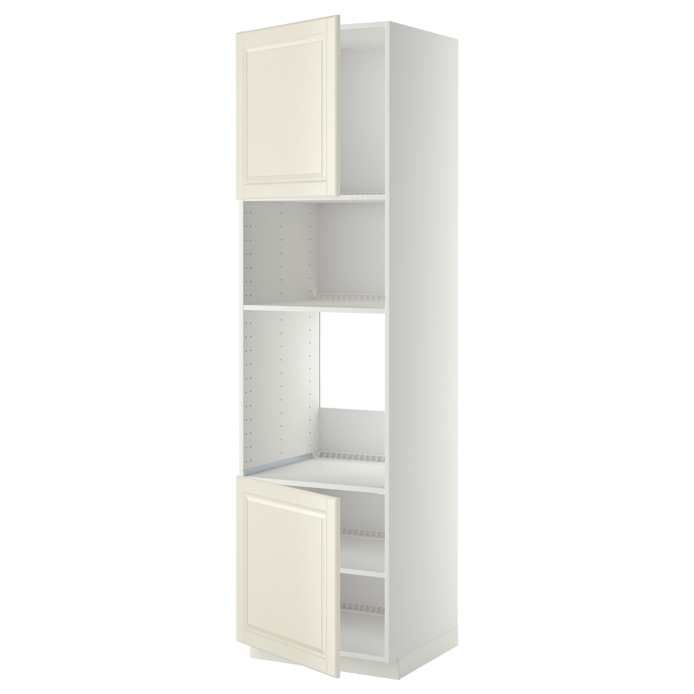 Кухонный шкаф-пенал - IKEA METOD/МЕТОД ИКЕА, 220х60х60 см, белый/кремовый