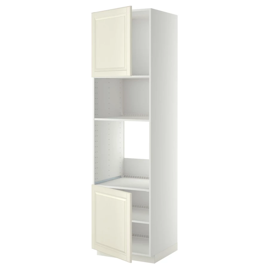 Кухонный шкаф-пенал - IKEA METOD/МЕТОД ИКЕА, 220х60х60 см, белый/кремовый (изображение №1)