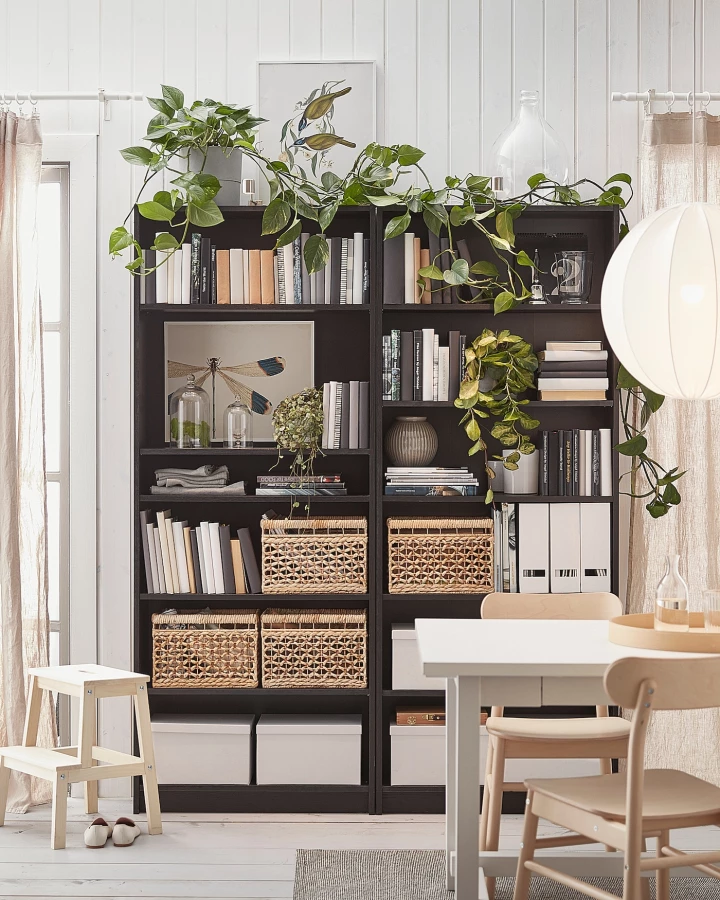 Открытый книжный шкаф - IKEA BESTÅ/BESTA, 28x80x202 см, чёрный, БЕСТО ИКЕА (изображение №6)