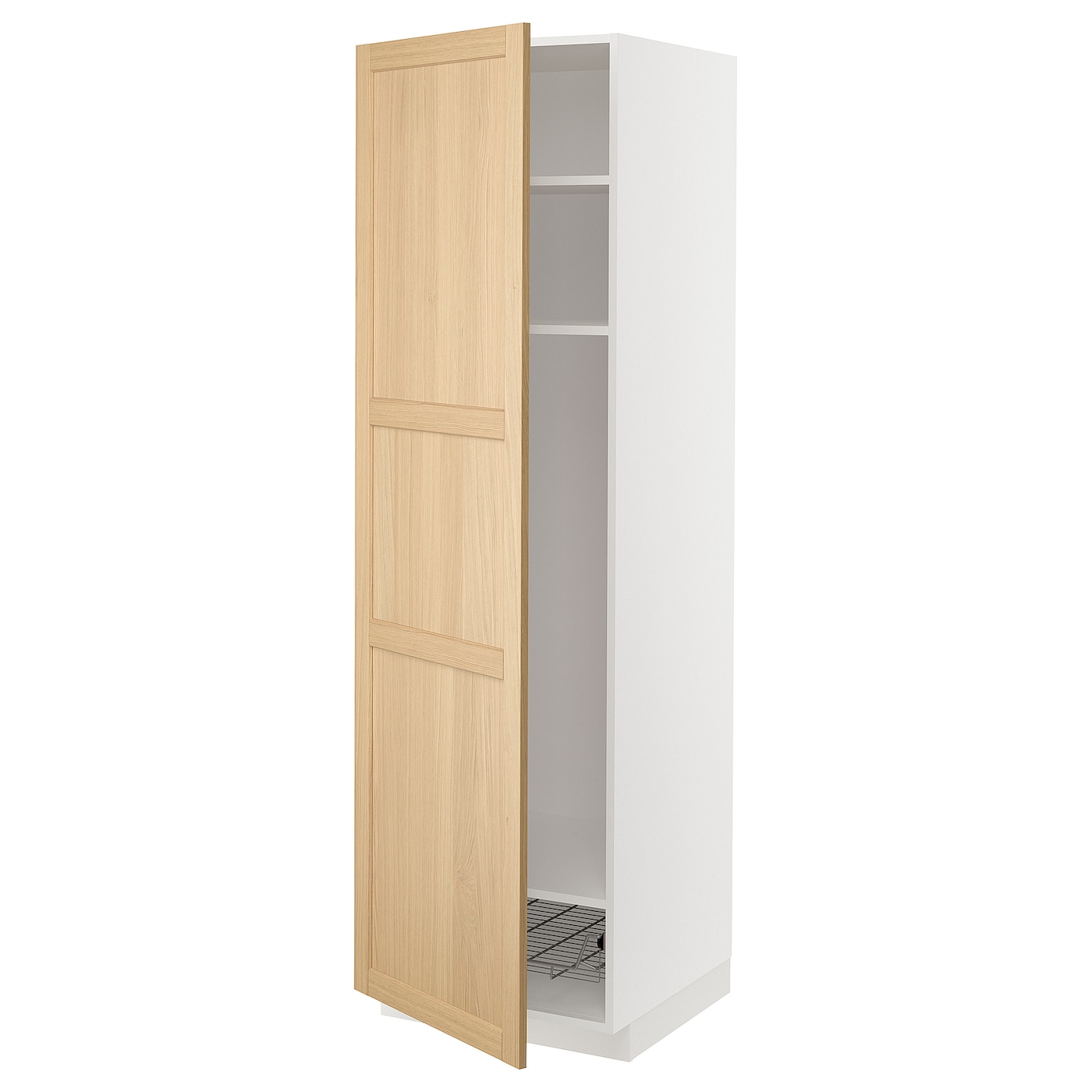 Высокий кухонный шкаф - IKEA METOD/МЕТОД ИКЕА, 200х60х60 см, белый/светло-коричневый