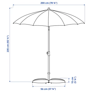 Второе фото. SAMSÖ / IGGÖN Зонт с основанием ИКЕА