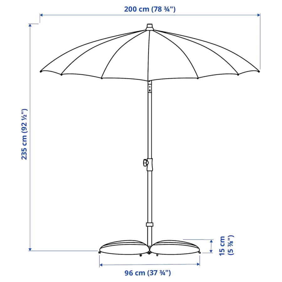 SAMSÖ / IGGÖN Зонт с основанием ИКЕА (изображение №2)