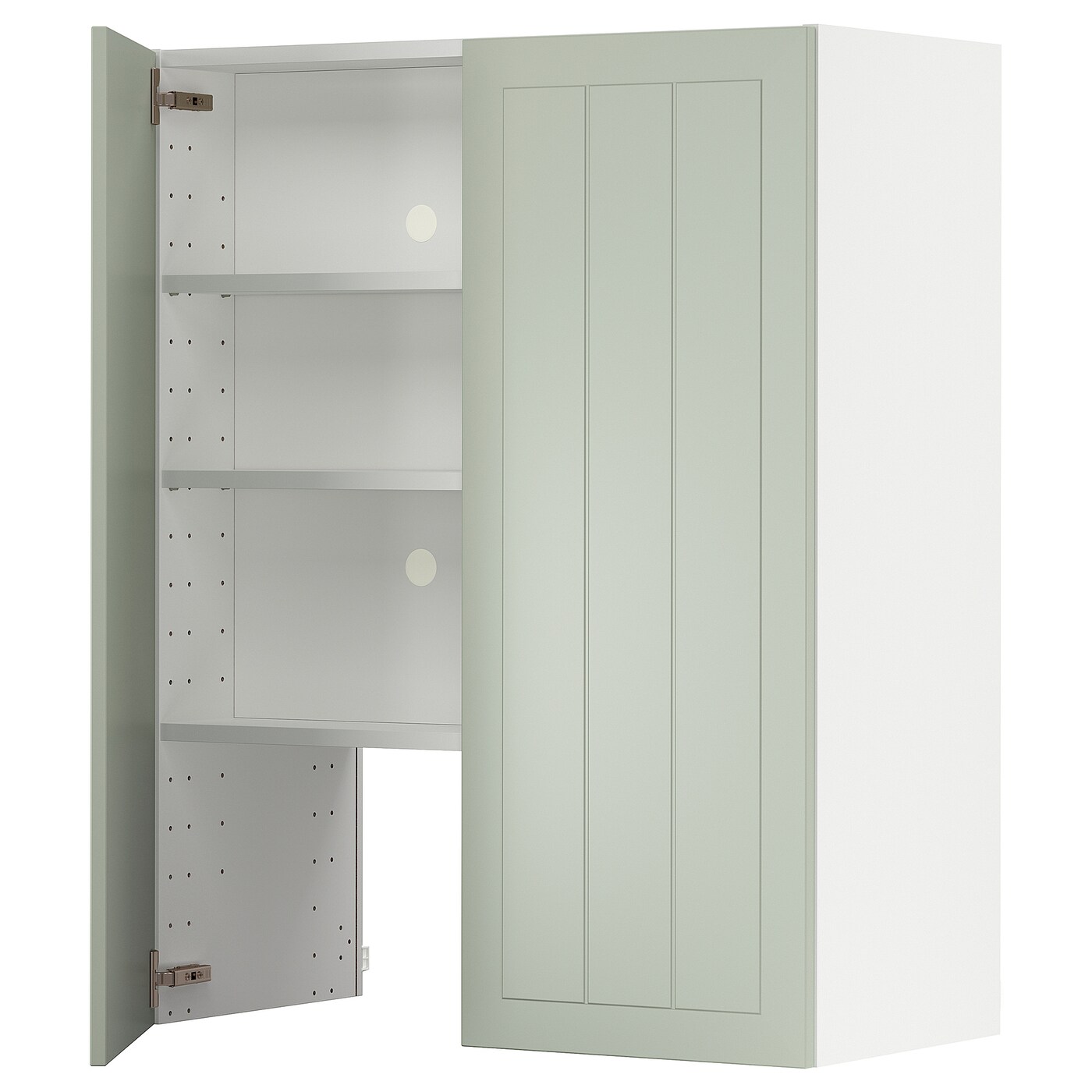 Навесной шкаф с полкой - METOD IKEA/ МЕТОД ИКЕА, 100х80 см, белый/зеленый