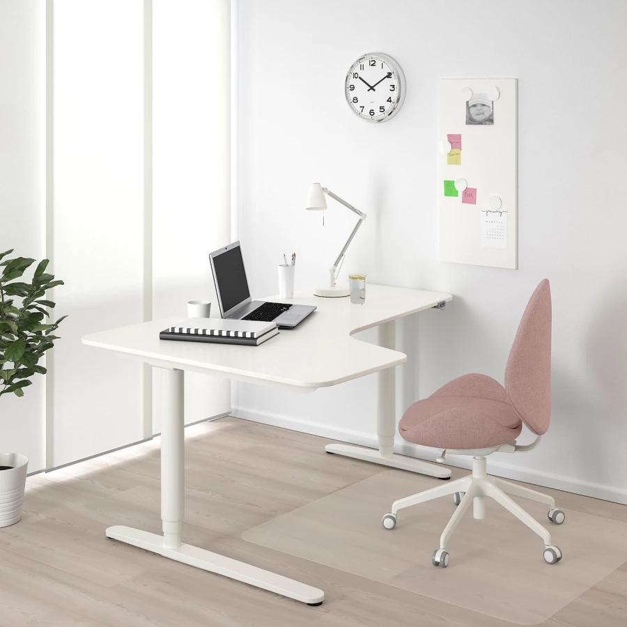 Письменный стол (левый угол) - IKEA BEKANT, 160х110х65-125 см, белый, БЕКАНТ ИКЕА (изображение №2)