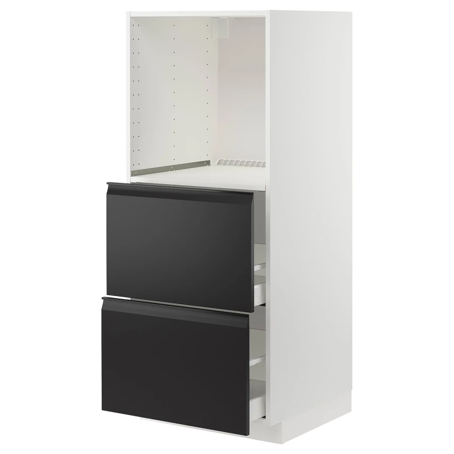 Напольный шкаф  - IKEA METOD MAXIMERA, 148x61,6x60см, белый/черный, МЕТОД МАКСИМЕРА ИКЕА (изображение №1)