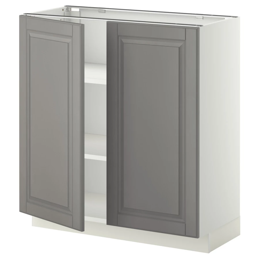 Напольный шкаф - IKEA METOD, 88x39,5x80см, белый/серый, МЕТОД ИКЕА (изображение №1)
