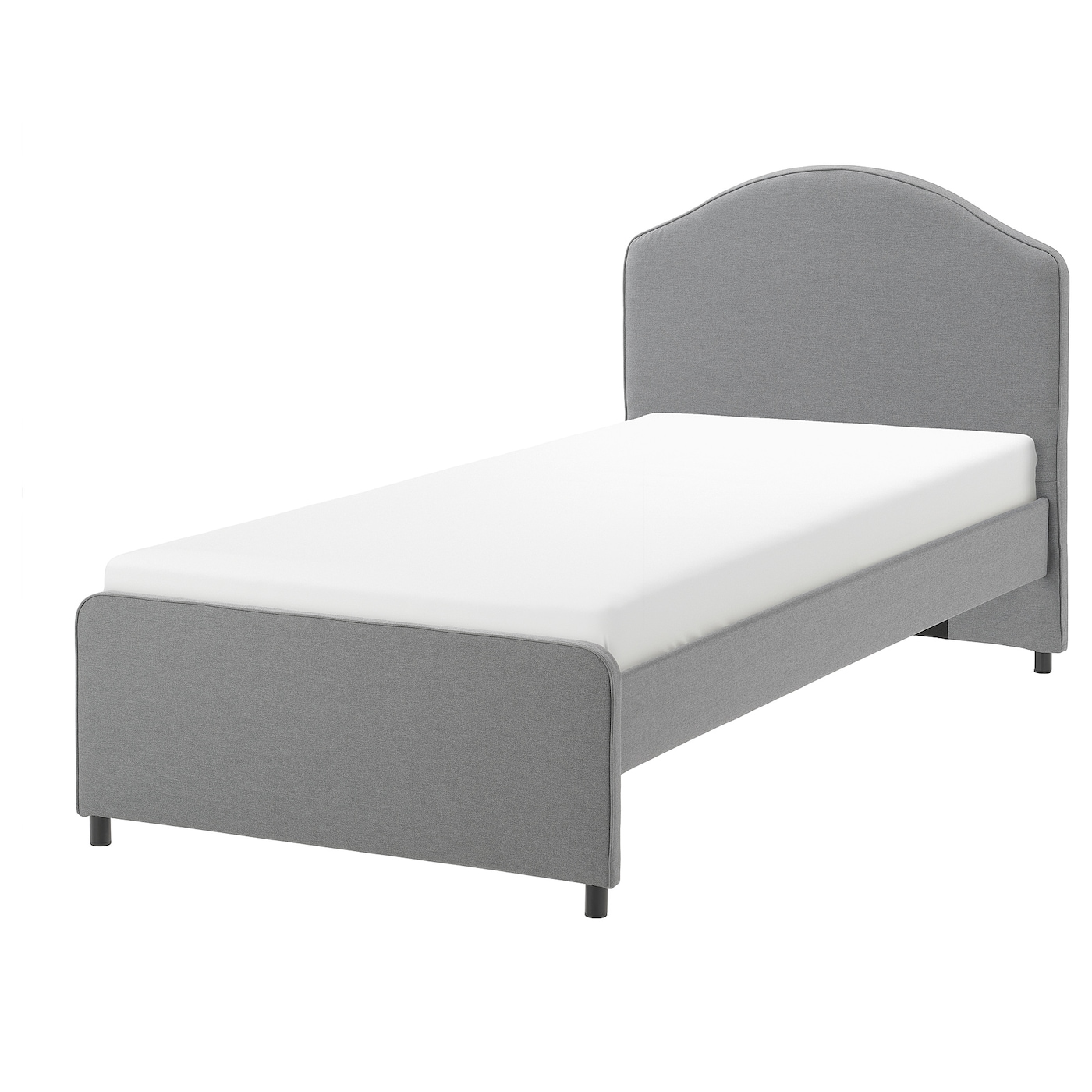 Каркас кровати с мягкой обивкой - IKEA HAUGA, 200х90 см, серый, ХАУГА ИКЕА