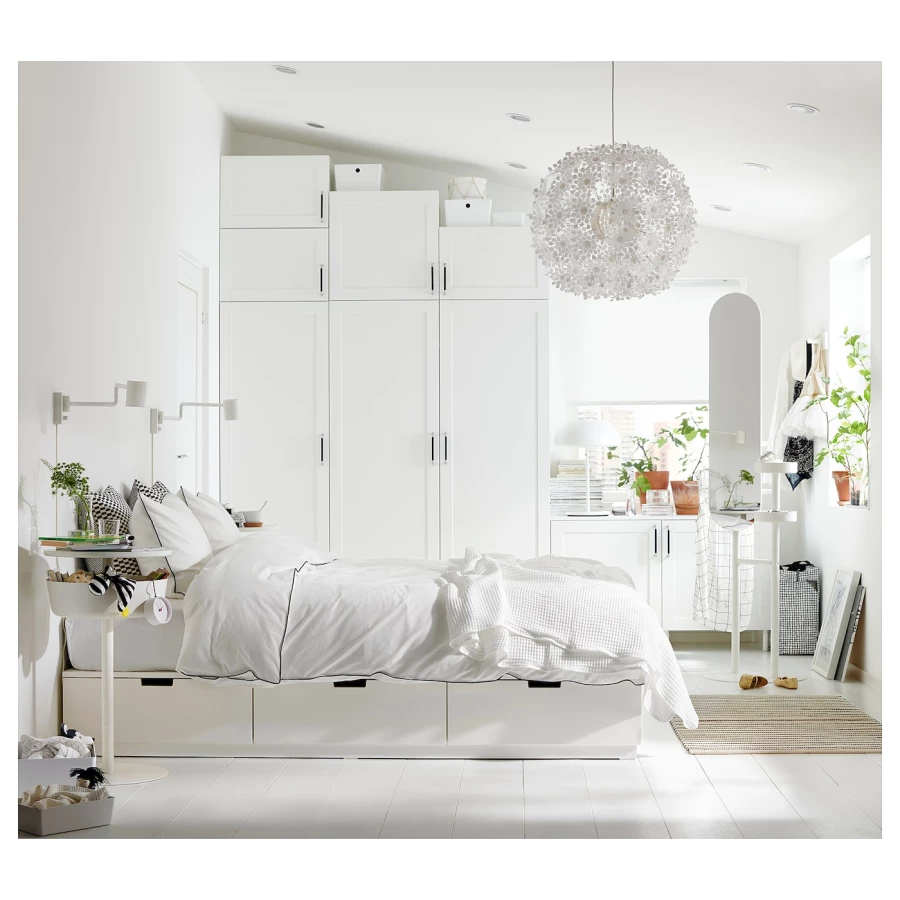 Платяной шкаф - PLATSA/SANNIDAL/IKEA/ ПЛАТСА/САННИДАЛИКЕА,300x57x271 см, белый (изображение №4)