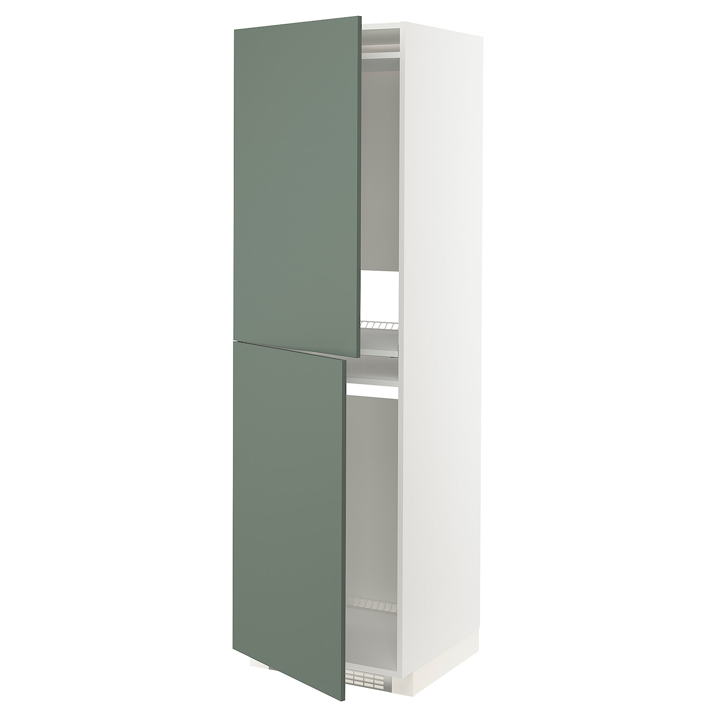 Высокий кухонный шкаф - IKEA METOD/МЕТОД ИКЕА, 200х60х60 см, белый/темно-зеленый
