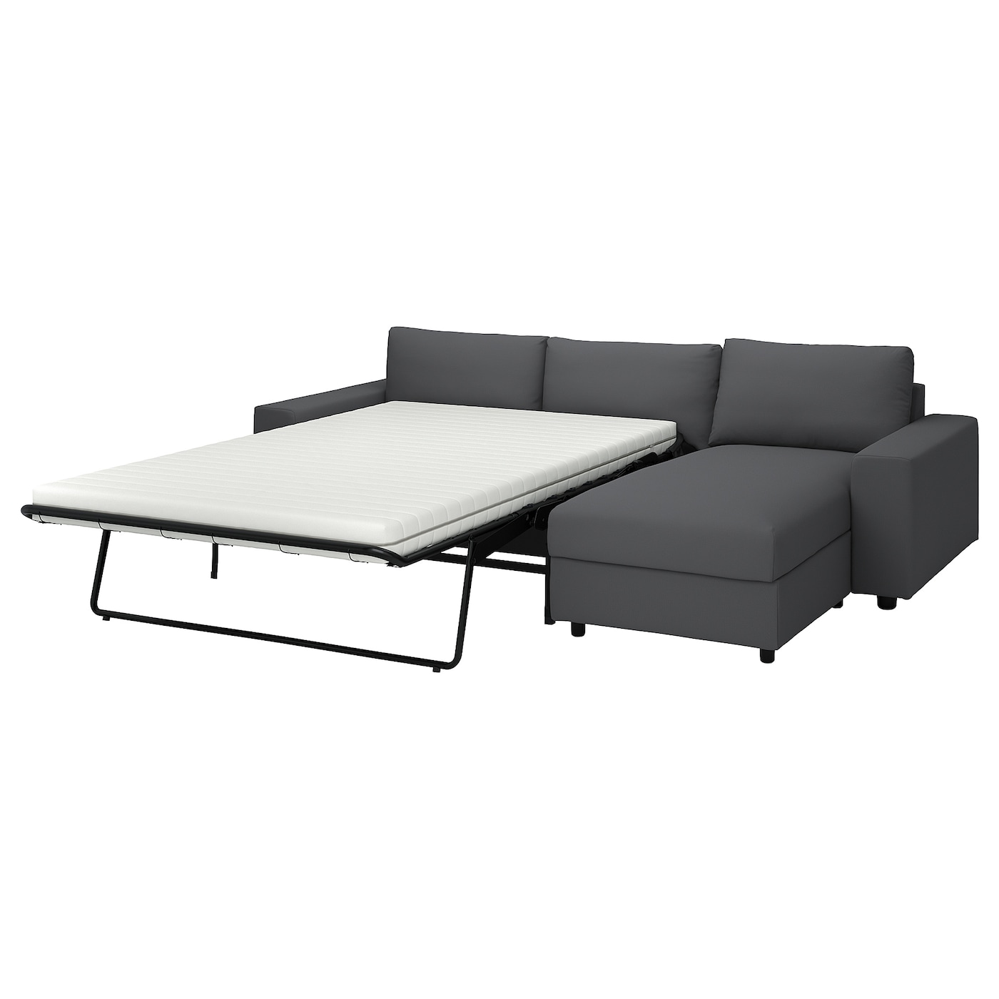 3-местный диван с шезлонгом - IKEA VIMLE, 98x285см, темно-серый, ВИМЛЕ ИКЕА
