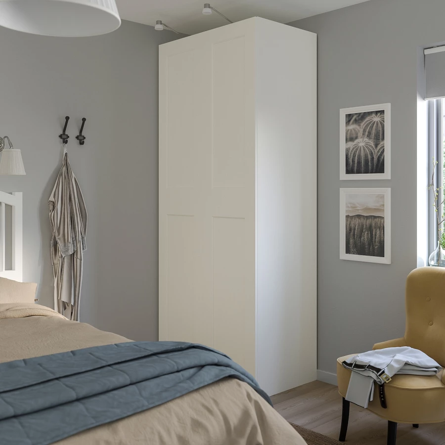 Гардероб - IKEA PAX/GRIMO /ПАКС/ГРИМО ИКЕА, 100x60x236 см, белый (изображение №2)