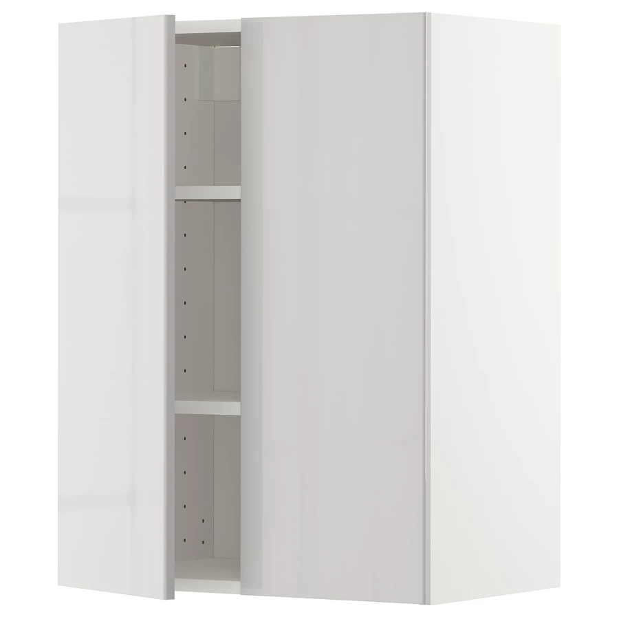 Навесной шкаф с полкой - METOD IKEA/ МЕТОД ИКЕА, 60х80 см, белый/светло-серый (изображение №1)