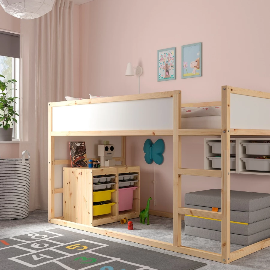 Стеллаж - IKEA TROFAST, 32х44х52 см, сосна/розовый/бело-серый, ТРУФАСТ ИКЕА (изображение №4)
