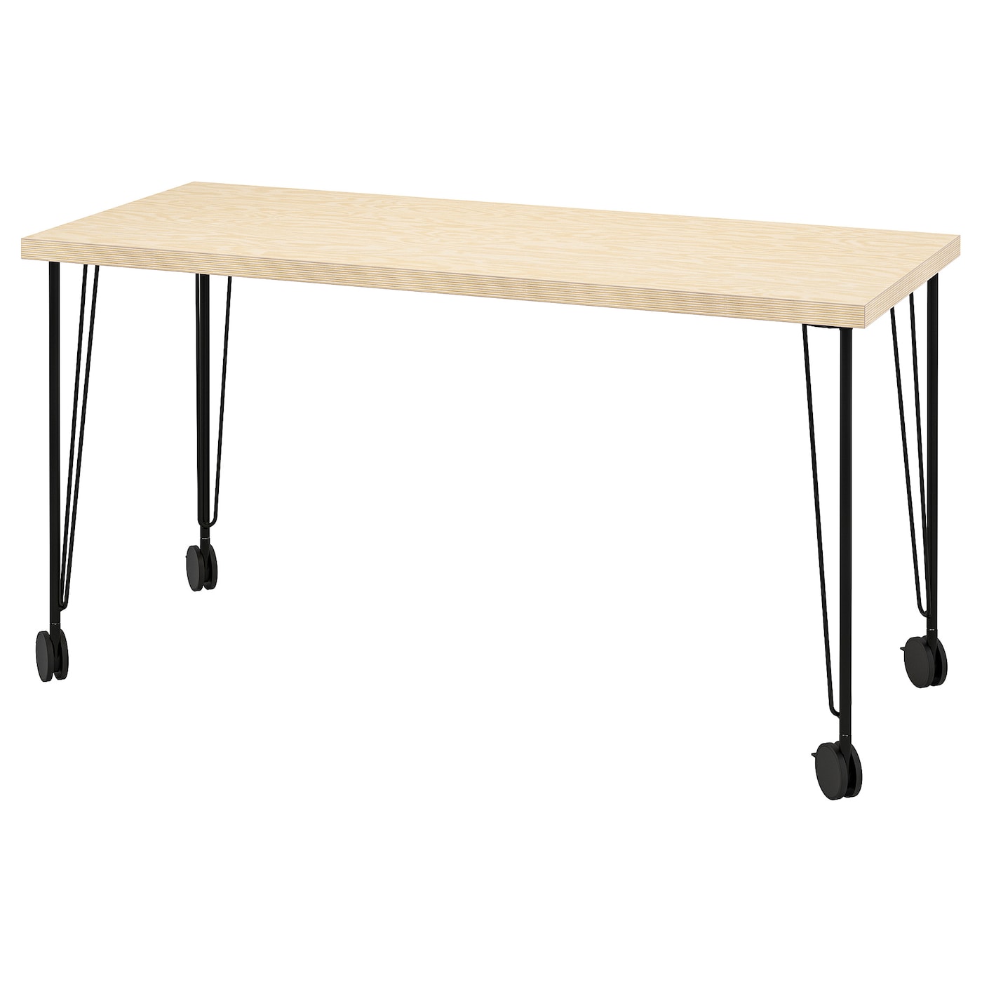Письменный стол - IKEA MITTCIRKEL/KRILLE/МИТЦИРКЕЛЬ/КРИЛЛЕ ИКЕА, 140х60 см, сосна/черный