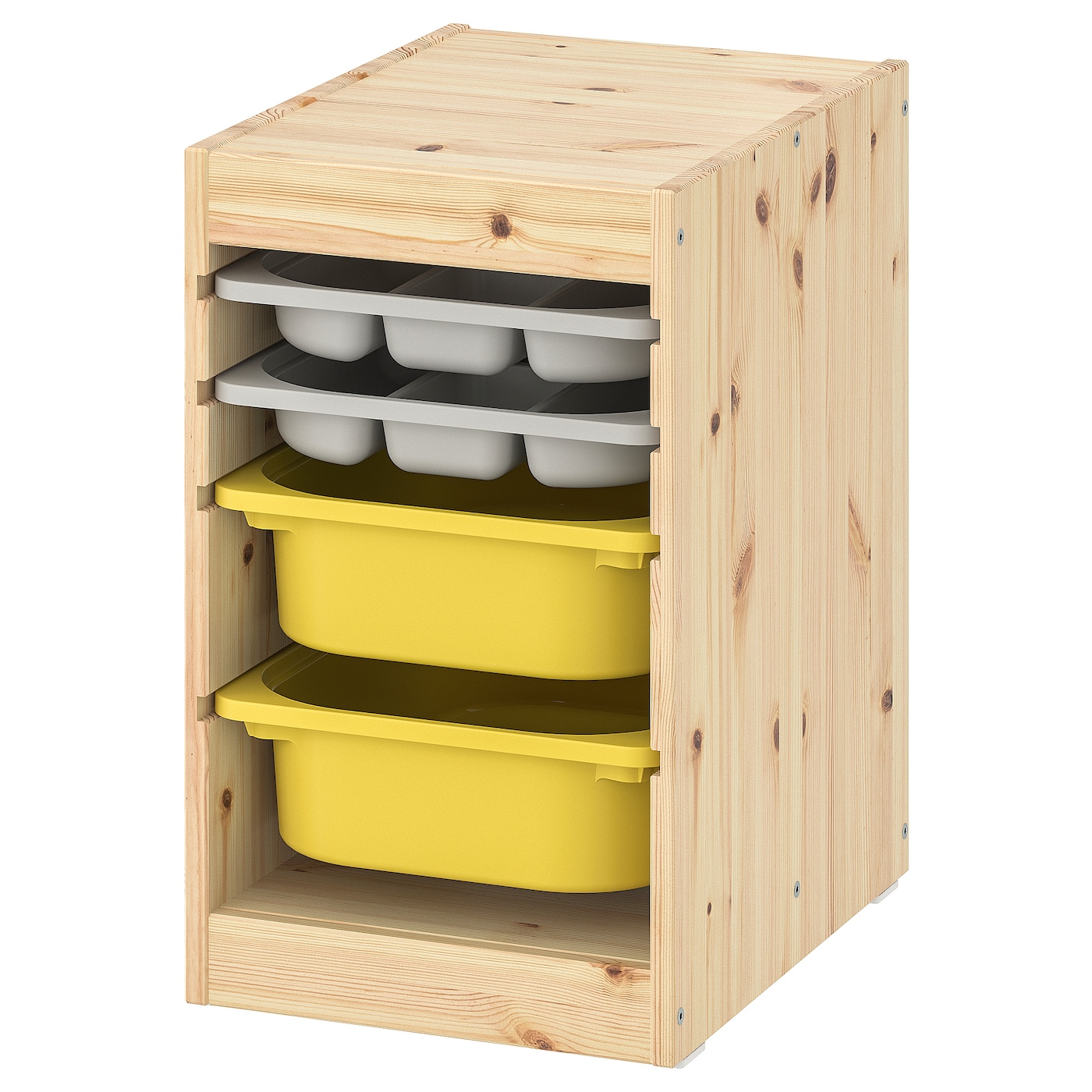 Стеллаж - IKEA TROFAST, 32х44х52 см, сосна/желтый/бело-серый, ТРУФАСТ ИКЕА