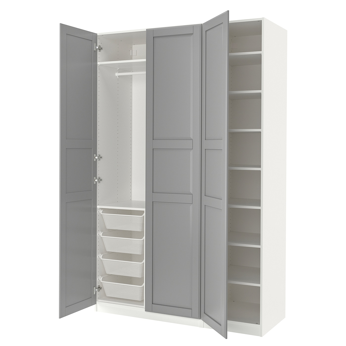 Шкаф - IKEA PAX/TYSSEDAL/ПАКС/ТИССЕДАЛЬ ИКЕА, 60х150х236,4 см, белый/темно-серый