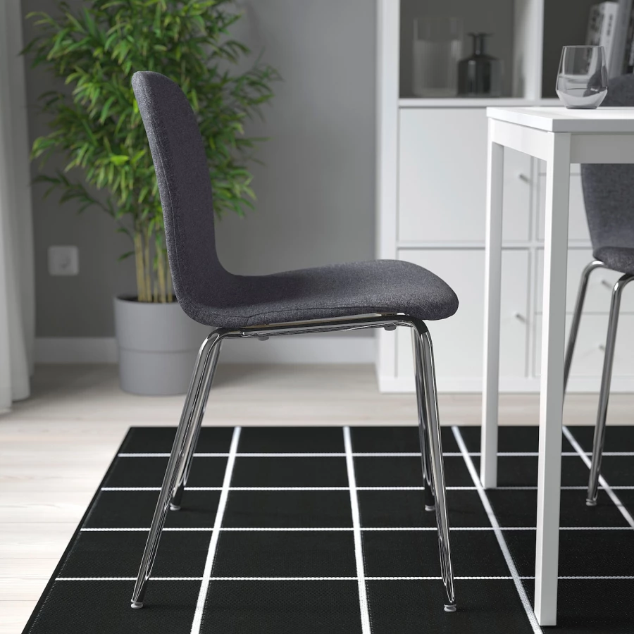 Стул - IKEA KARLPETTER/SEFAST,80х52х50 см,  серный/металлик, ИКЕА (изображение №2)