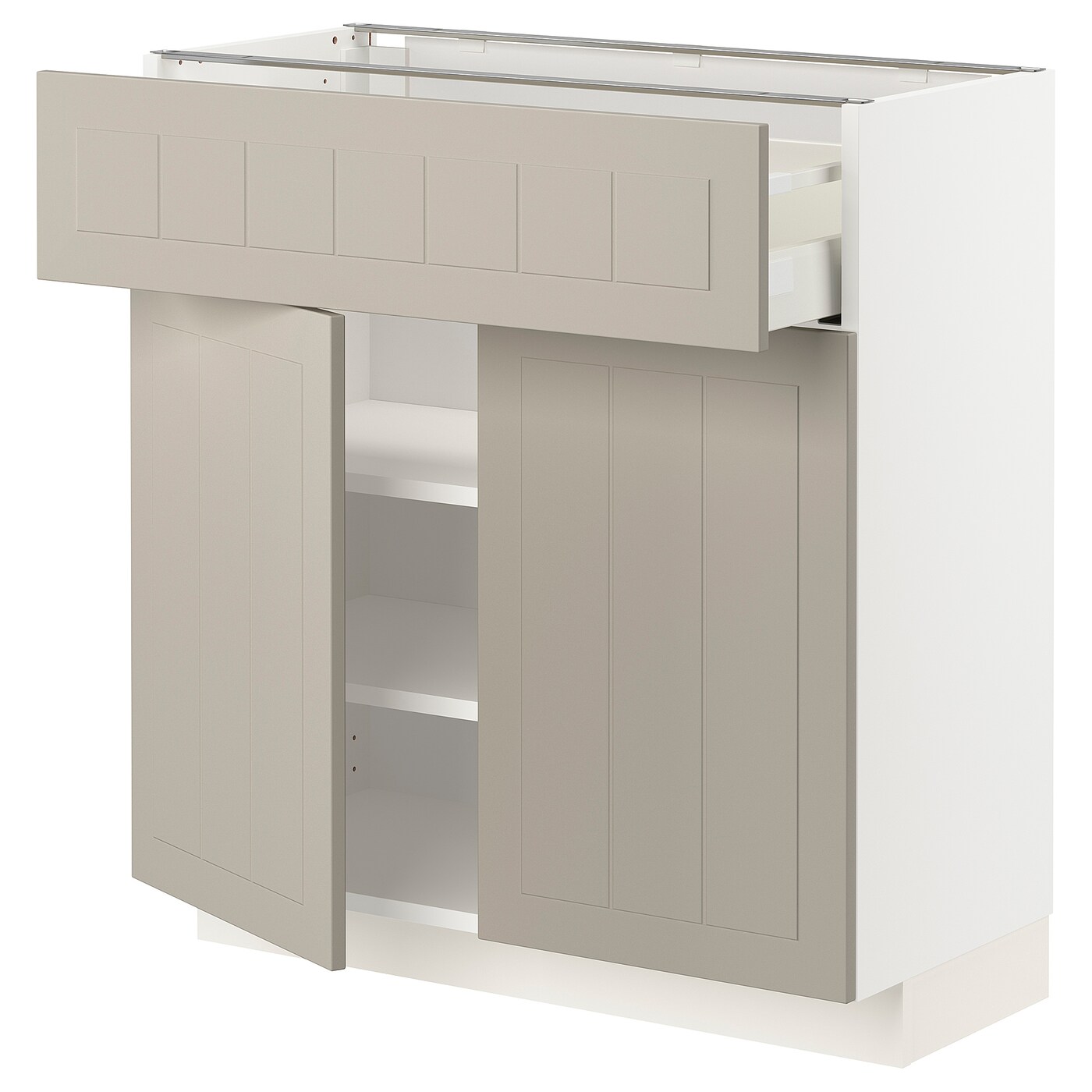 Напольный кухонный шкаф  - IKEA METOD MAXIMERA, 80x37x80см, белый/темно-бежевый, МЕТОД МАКСИМЕРА ИКЕА