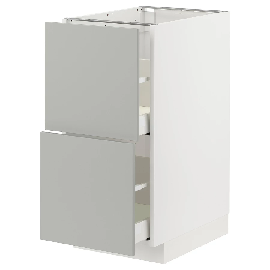 Напольный шкаф - METOD / MAXIMERA IKEA/ МЕТОД/ МАКСИМЕРА ИКЕА,  88х40 см, белый/светло-серый (изображение №1)