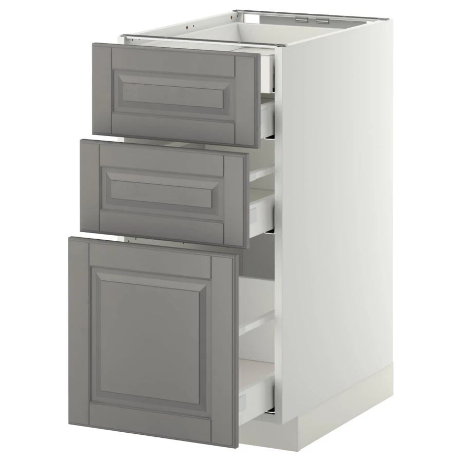 Напольный шкаф  - IKEA METOD MAXIMERA, 88x61,9x40см, белый/серый, МЕТОД МАКСИМЕРА ИКЕА (изображение №1)