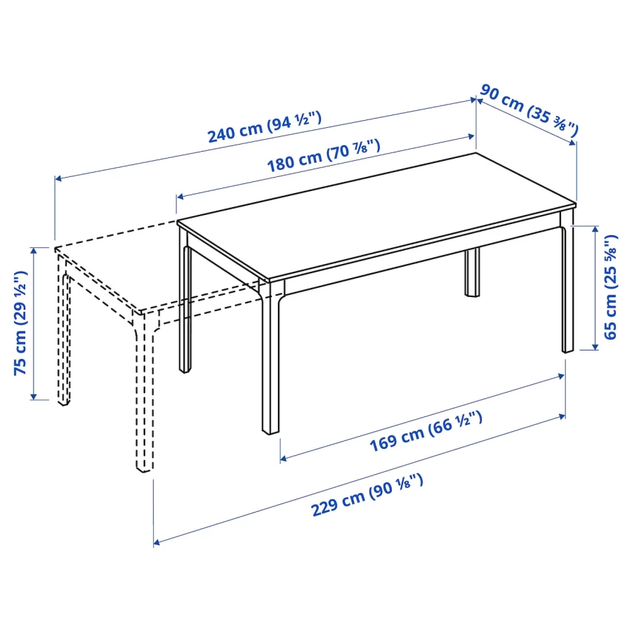 Стол и 6 стульев - IKEA EKEDALEN/KLINTEN/ЭКЕДАЛЕН/КЛИНТЕН ИКЕА, 180х240х90 см, темно-коричневый/серый (изображение №5)