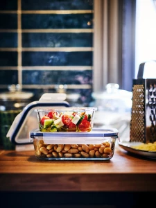 Второе фото. Контейнер для продуктов с крышкой - IKEA 365+, 15х15х7 см, стекло, ИКЕА 365+