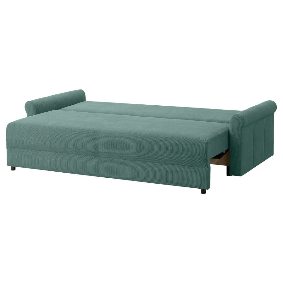 Диван-кровать 3-местный - IKEA DÅNHULT/DANHULT, 78x96x220см, темно-зеленый, ИКЕА ДАНХУЛЬТ (изображение №2)